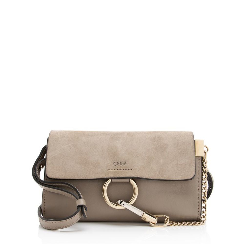 Chloe Calfskin Suede Faye Mini Shoulder Bag